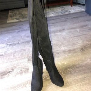 Knee High Black Suede Boots